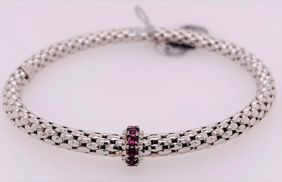 Phillip Gavriel Sterling Amethyst Stretchable Bracelet