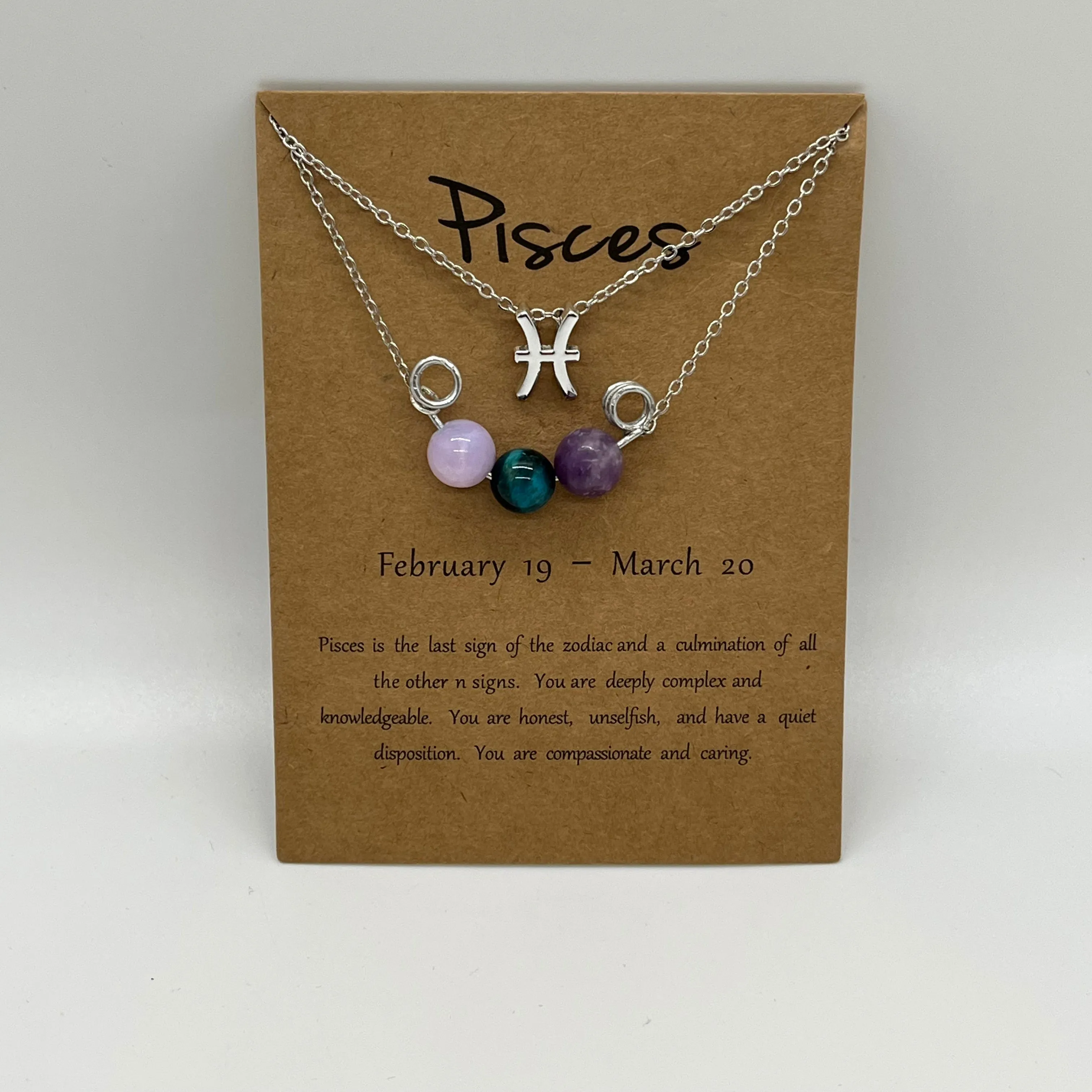 Pisces Zodiac Bracelet, Silver Charm