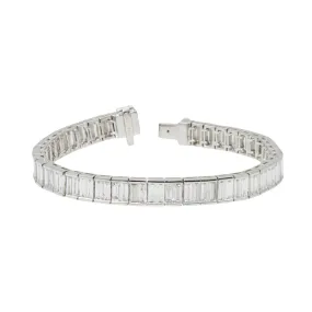 Platinum Diamond Baguette Line Bracelet