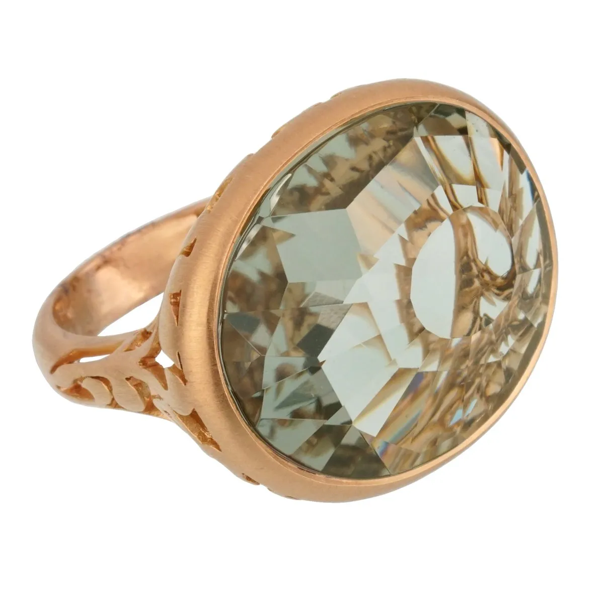 Pomellato 10.19 Carat Prasiolite Cocktail Rose Gold Ring Sz 7