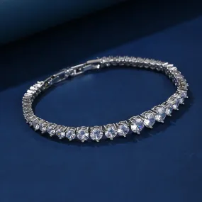 Princess Cut Sparkling Round Cubic Zircon Stones Luxury Women Bracelet Chains Jewelry CK10038