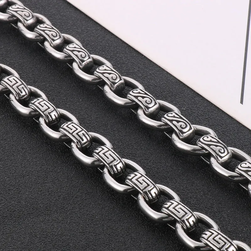 Punk Vintage Cross Chain Necklace - Korean Dongdaemun Stylish 12mm Titanium Steel Necklace for Men