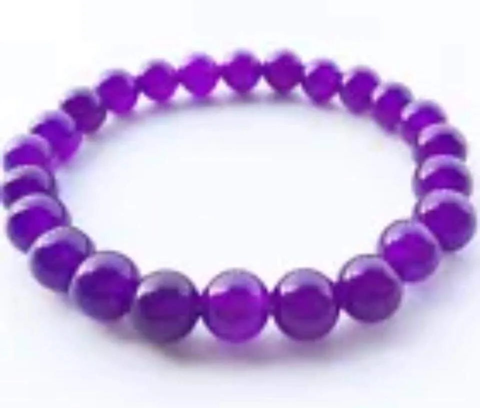 Purple amethyst beaded bracelet