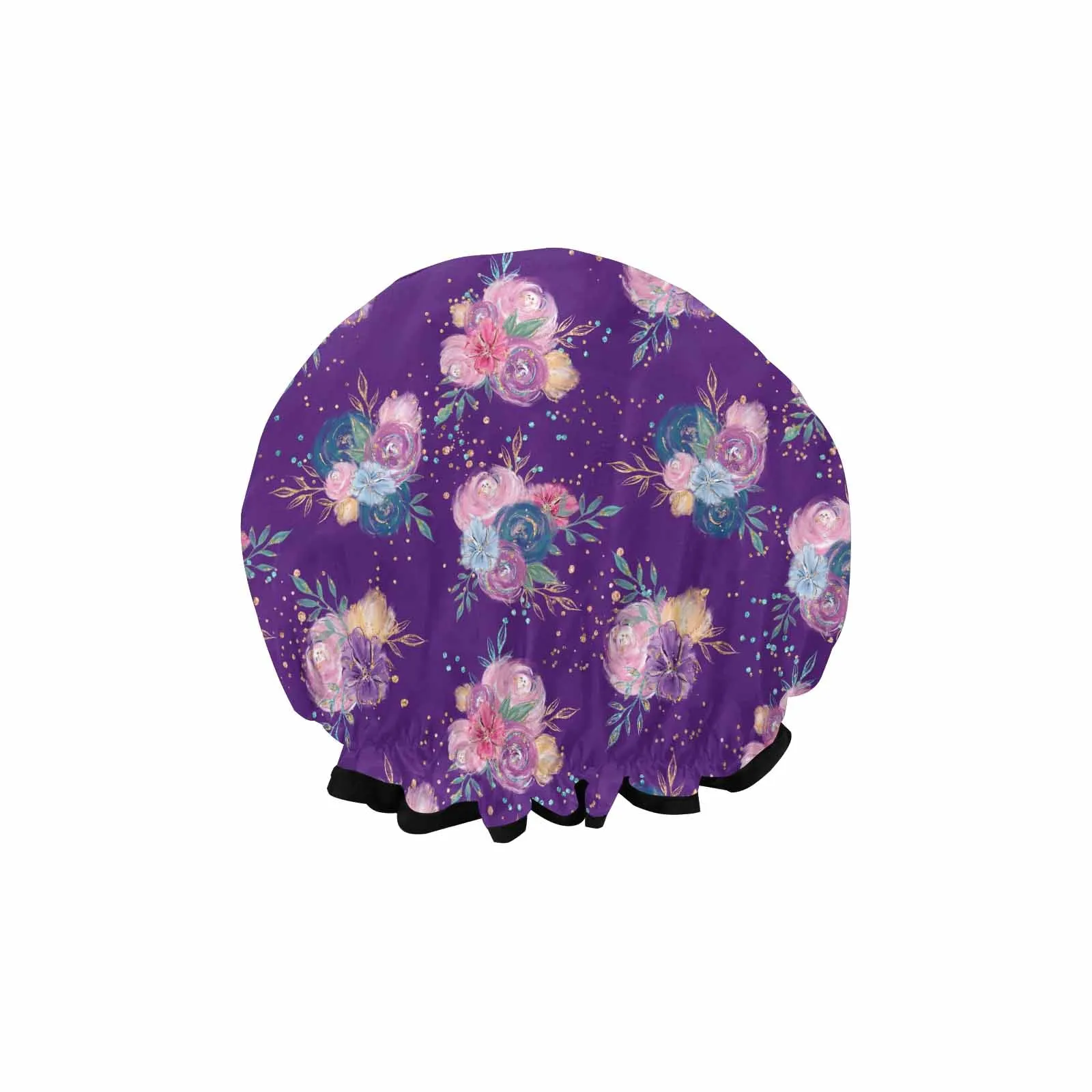 Purple Floral  Shower Cap