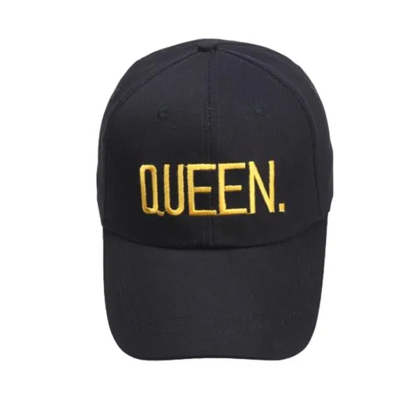 Queen Embroidery Black Adjustable Baseball Cap 女王刺繡黑色可調節棒球帽 KCHT2378