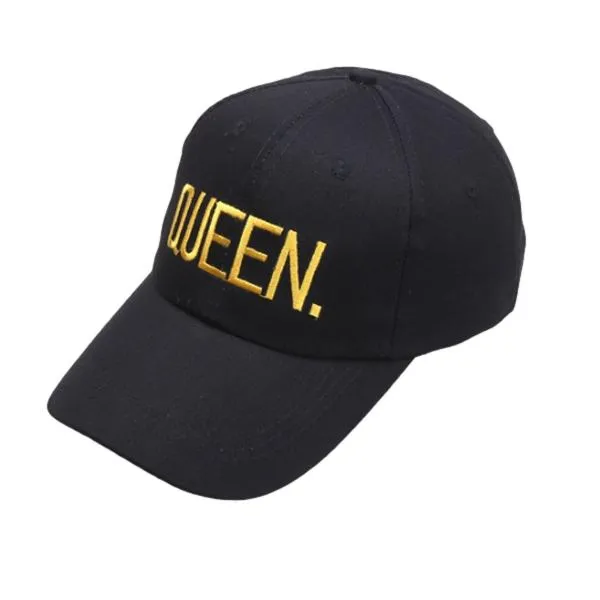 Queen Embroidery Black Adjustable Baseball Cap 女王刺繡黑色可調節棒球帽 KCHT2378