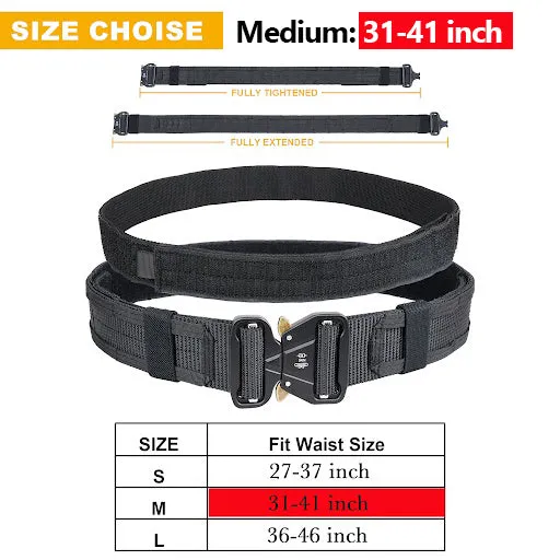 Quick Release 2" Battle Belt Inner Belt and Anti-Slip Pad Heavy Duty Battle Belts