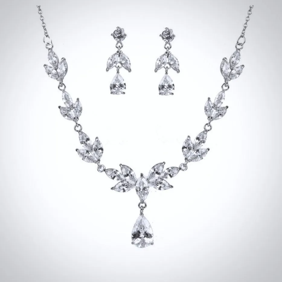 "Dorothy" - Cubic Zirconia Bridal Jewelry Set - Available in Rose Gold and Silver