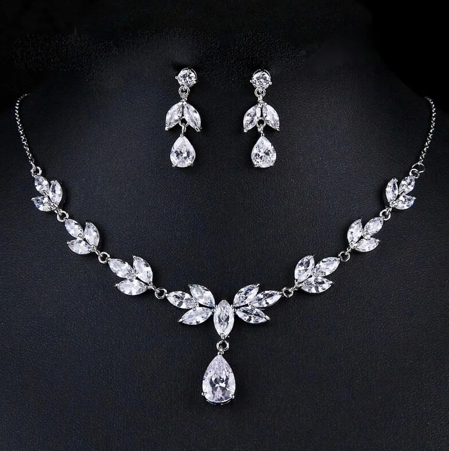 "Dorothy" - Cubic Zirconia Bridal Jewelry Set - Available in Rose Gold and Silver