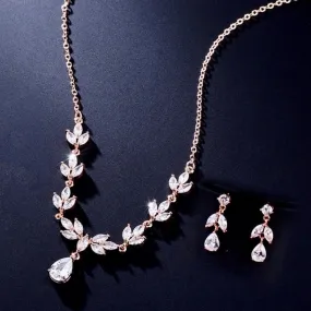 "Dorothy" - Cubic Zirconia Bridal Jewelry Set - Available in Rose Gold and Silver