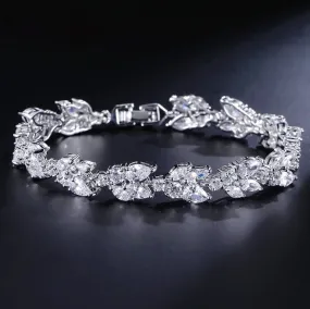 "Emera" - Cubic Zirconia Bridal Bracelet - Available in Silver, Rose Gold and Yellow Gold