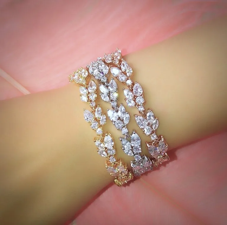 "Emera" - Cubic Zirconia Bridal Bracelet - Available in Silver, Rose Gold and Yellow Gold