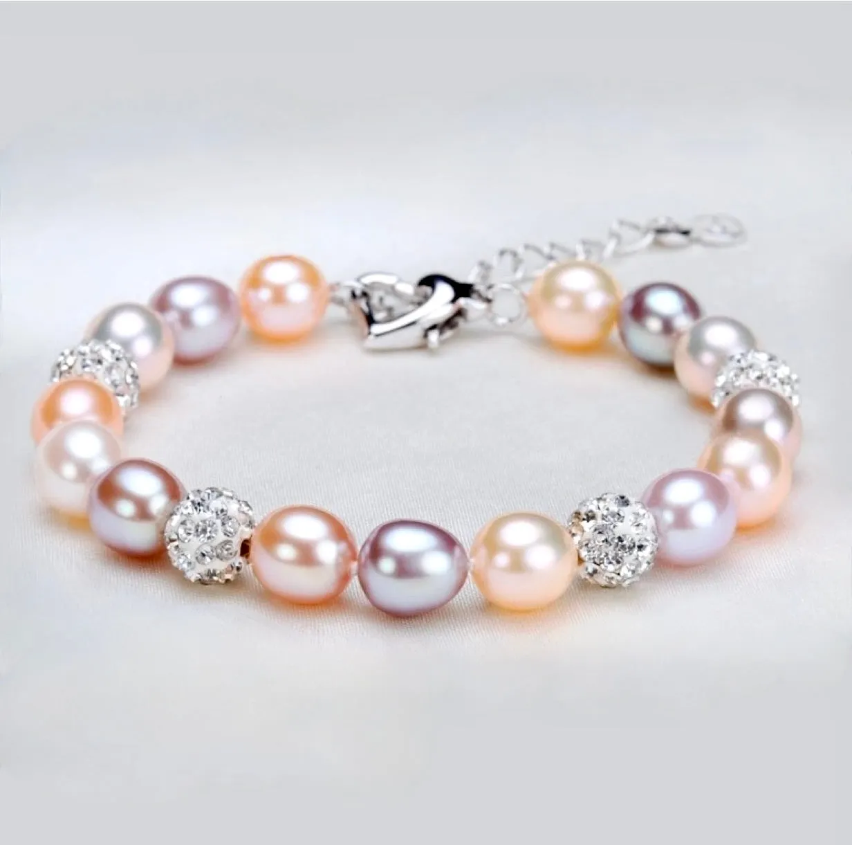 "Hyacinth" - Multicolor Natural Pearl Bracelet