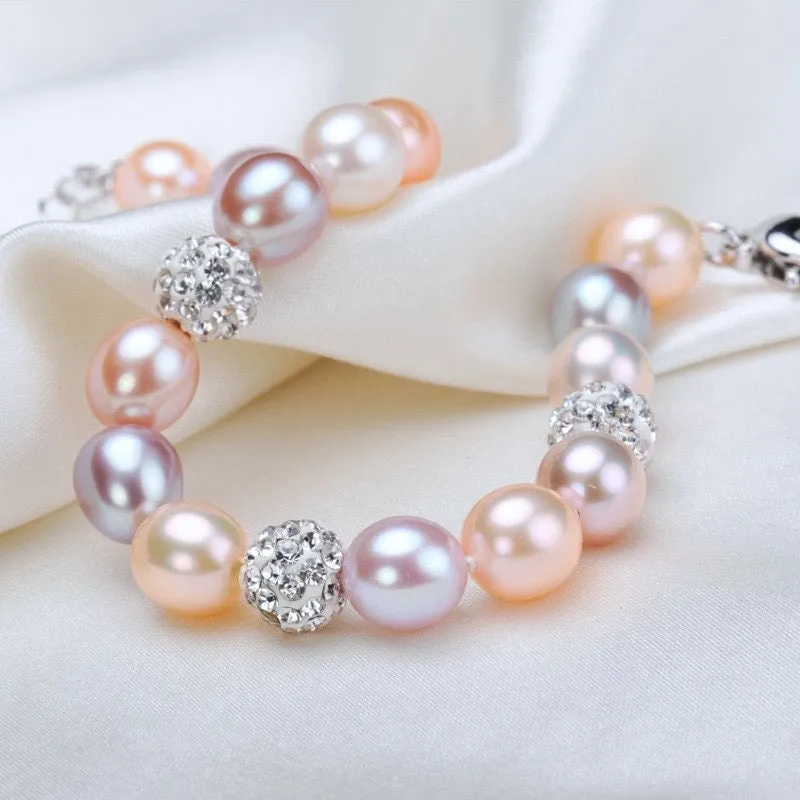 "Hyacinth" - Multicolor Natural Pearl Bracelet