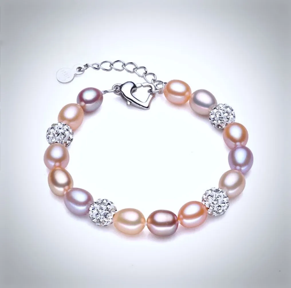 "Hyacinth" - Multicolor Natural Pearl Bracelet