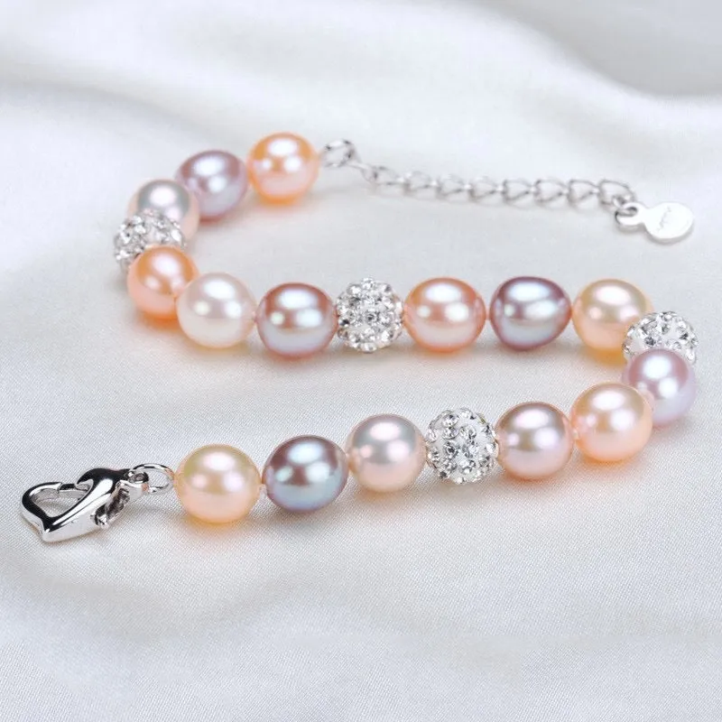 "Hyacinth" - Multicolor Natural Pearl Bracelet