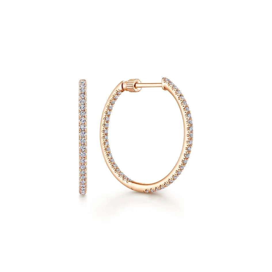 "Inside-Out" French Pavé Diamond Hoop Earrings