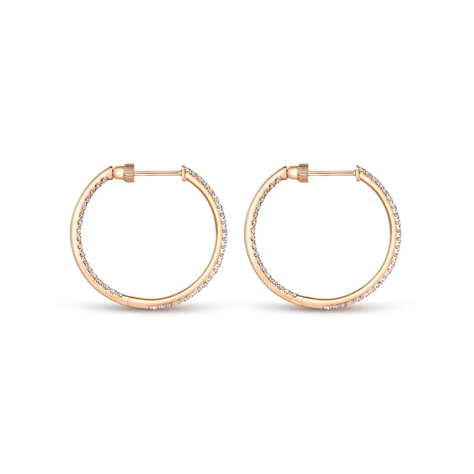 "Inside-Out" French Pavé Diamond Hoop Earrings