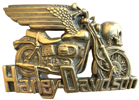 Rare 1980 Harley Davidson Winged Skull Belt Buckle