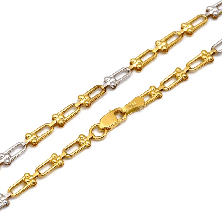 Real Gold GZTF 2 Color Hardware Solid Chain Necklace YW-4566 (40 C.M) CH1254