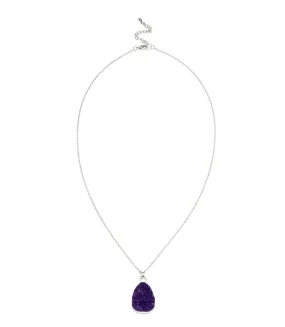 Rishima Druzy Drop Necklace Amethyst