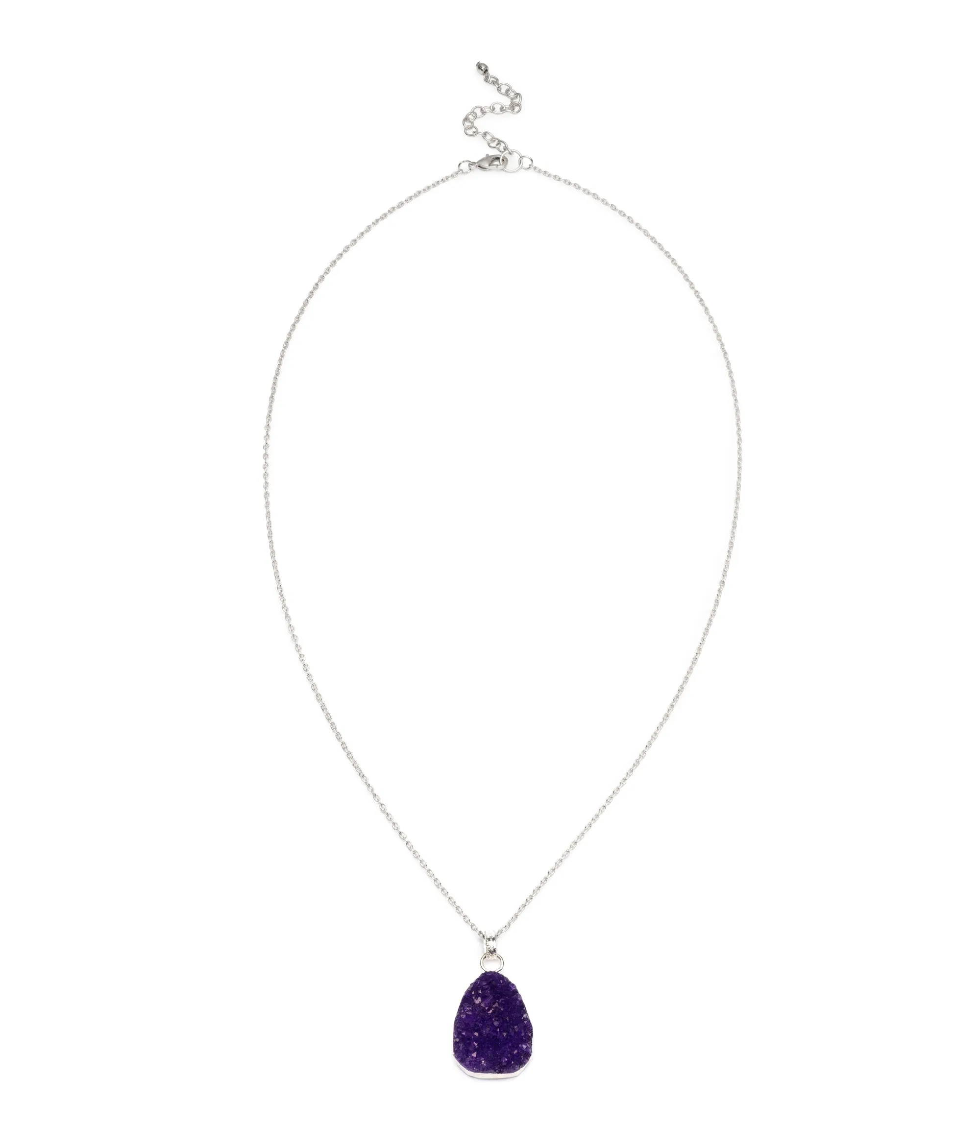 Rishima Druzy Drop Necklace Amethyst