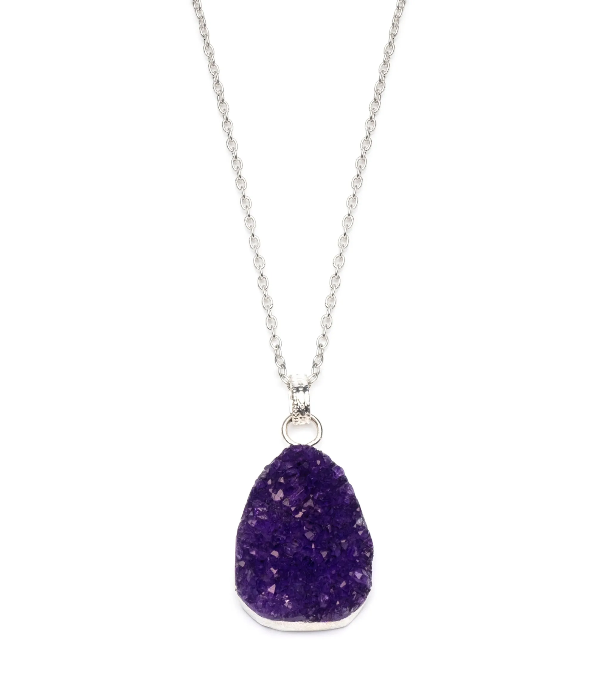 Rishima Druzy Drop Necklace Amethyst