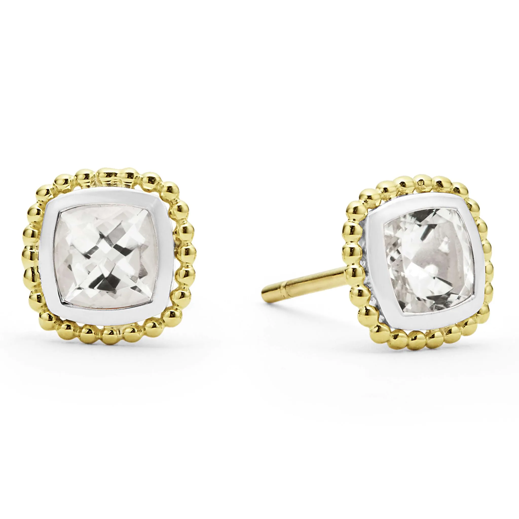 Rittenhouse Two-Tone White Topaz Stud Earrings