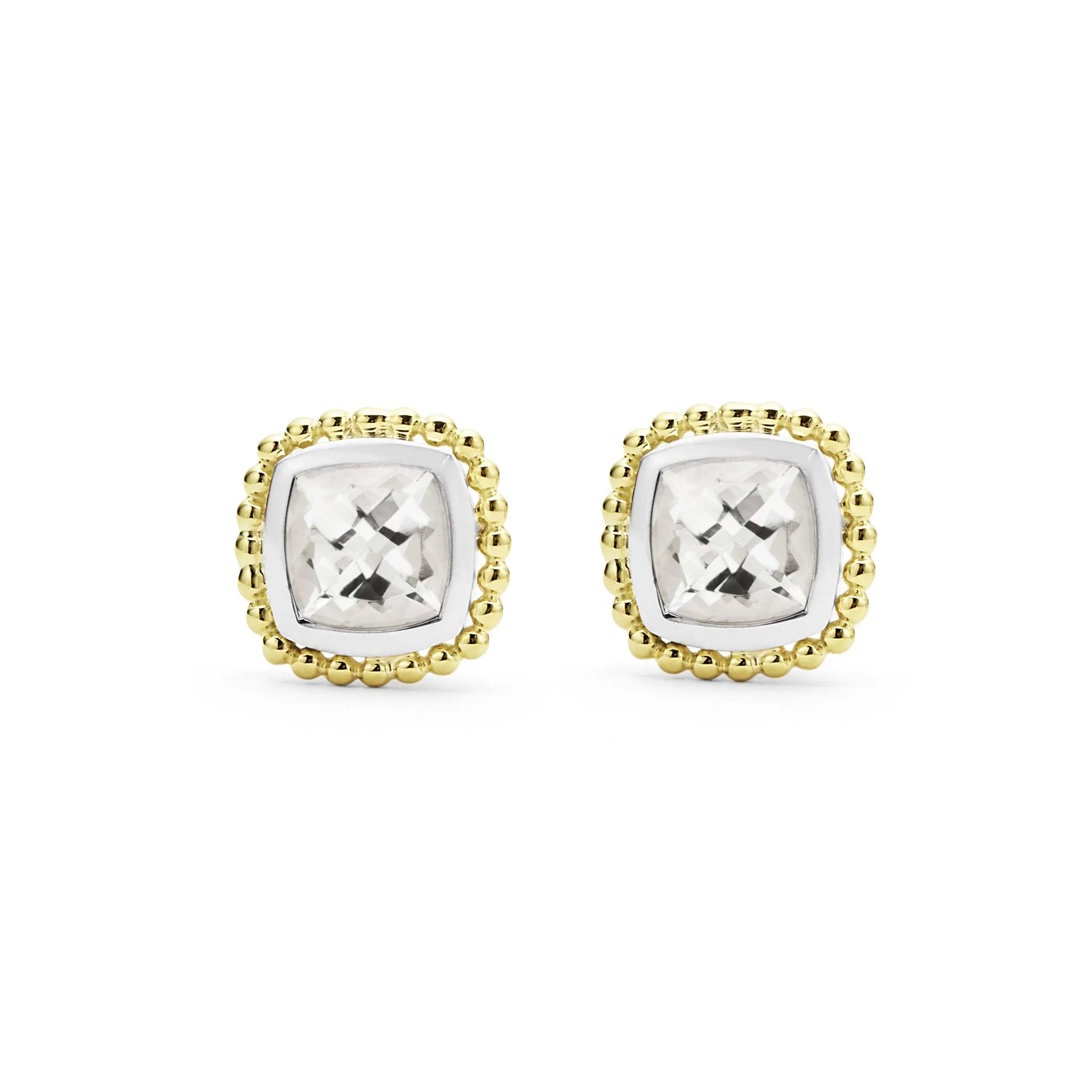 Rittenhouse Two-Tone White Topaz Stud Earrings