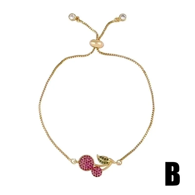 Rotten Color Zircon Bracelet Love Cherry Bracelet Love Bracelet