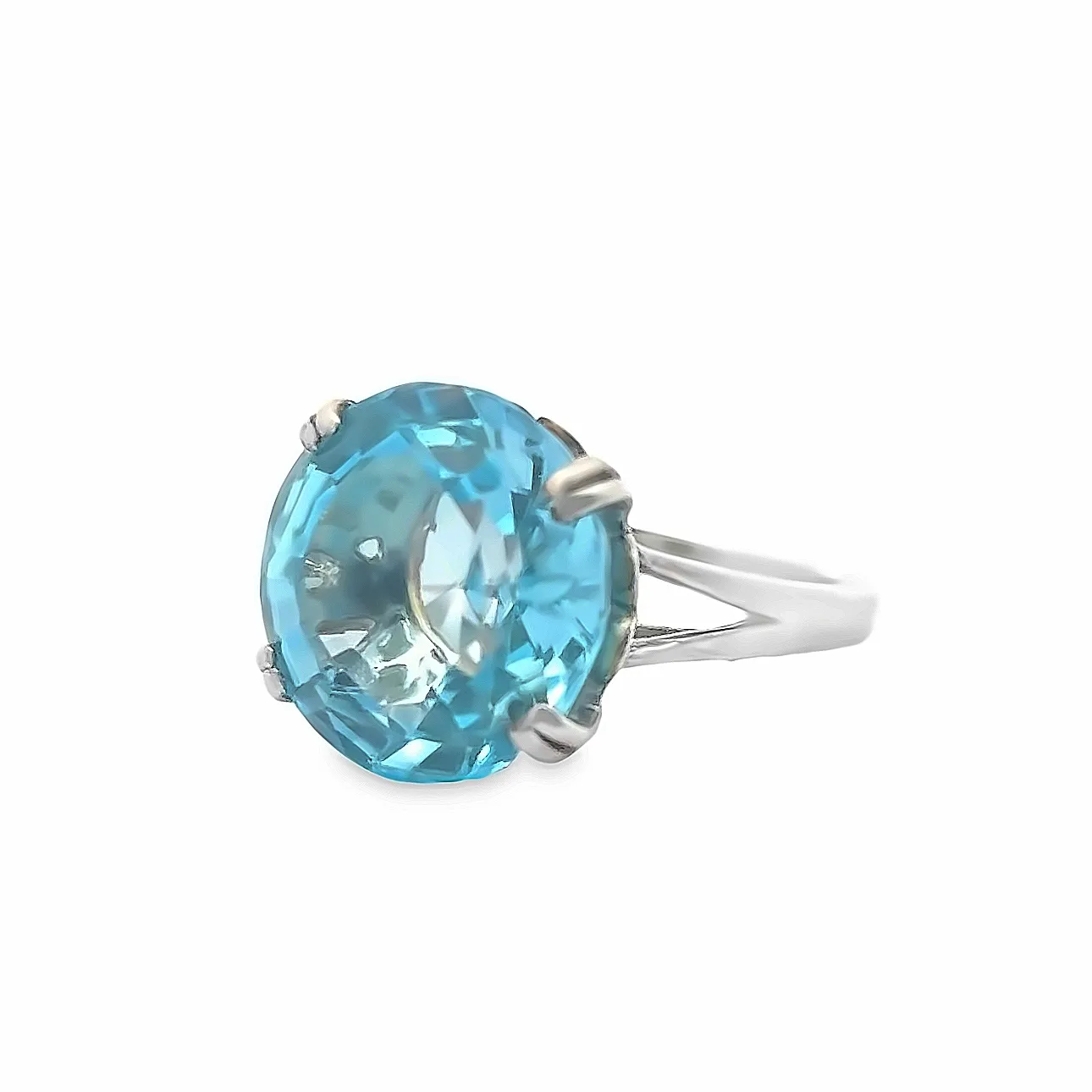 Round Blue Topaz Ring