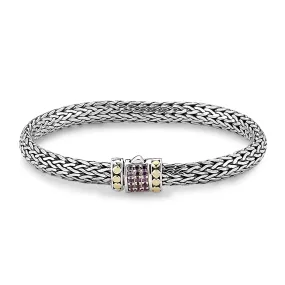 Samuel B. Sterling Silver and 18K Yellow Gold Tulang Naga Bracelet with Amethyst, 7"  (96966)