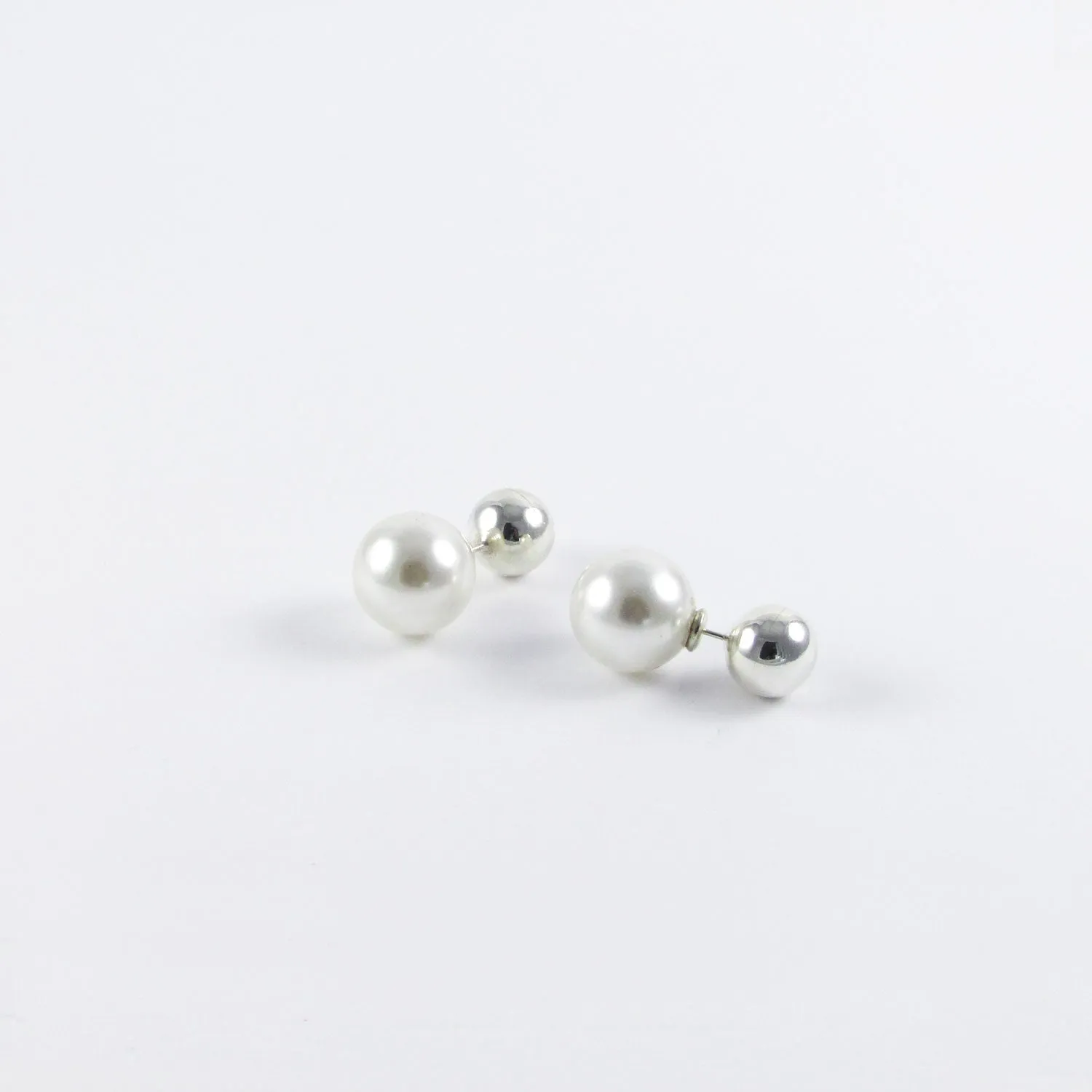 Silver & Pearl Reversible Studs - 2 Options Available