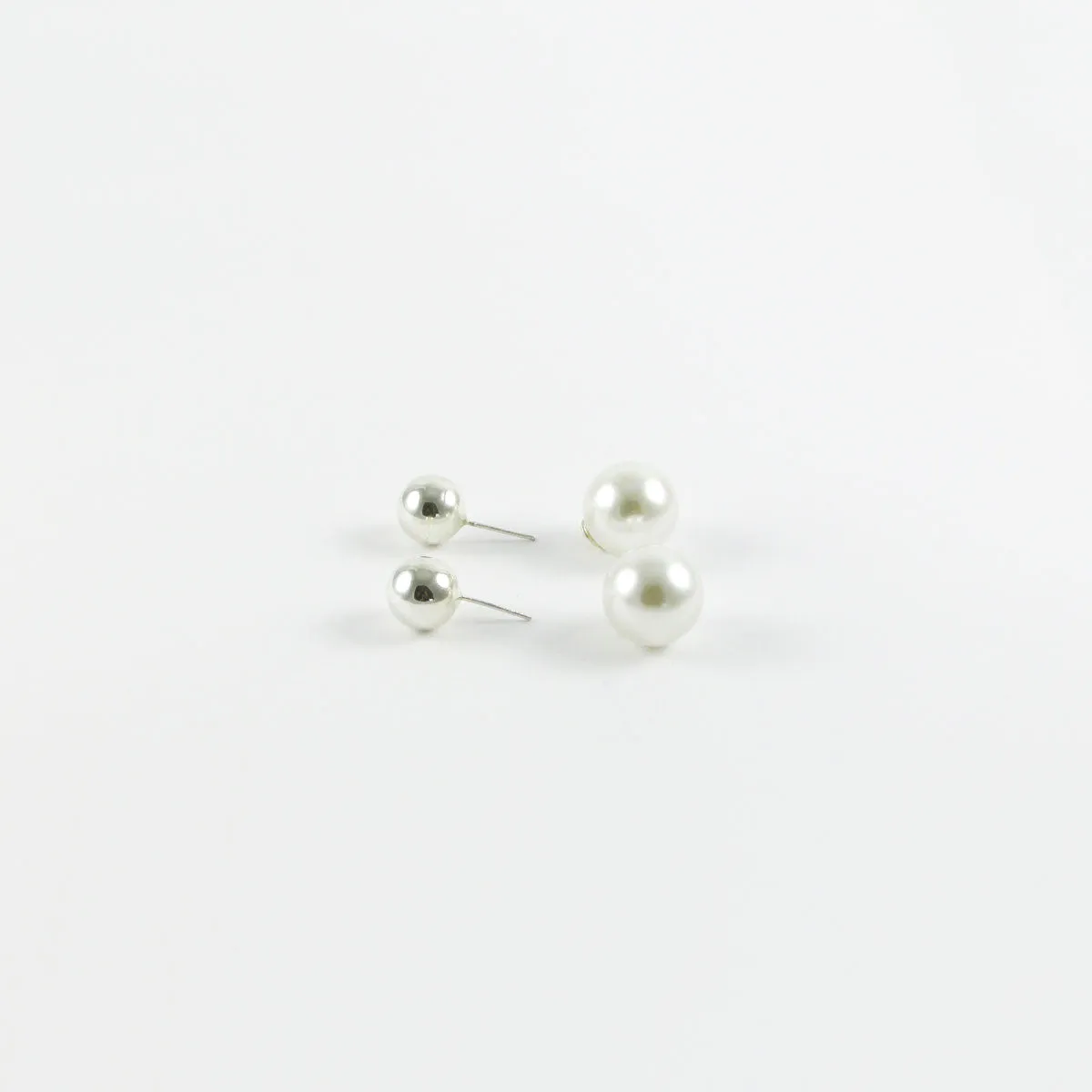 Silver & Pearl Reversible Studs - 2 Options Available