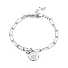 Silver and Cubic Zirconia Portcullis Bracelet