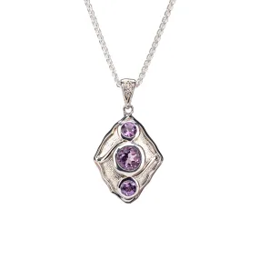 Silver Rocks 'n Rivers Pendant - Amethyst