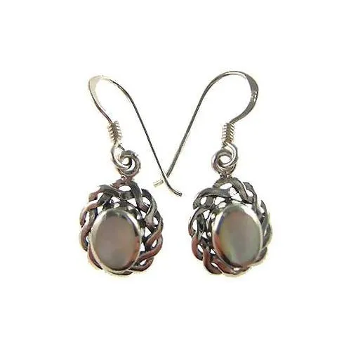 Silver Victorian Style Pearl Earrings