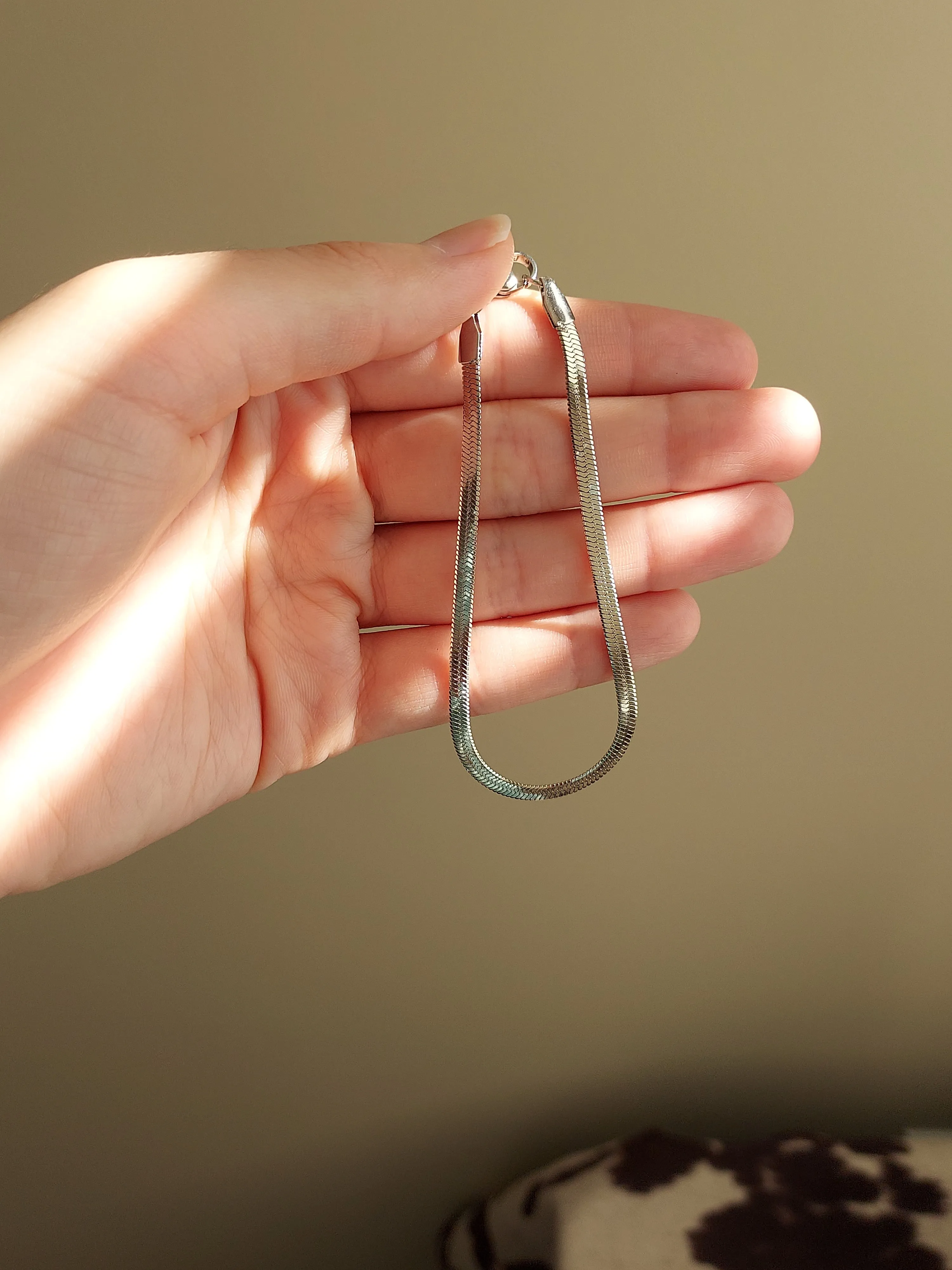 Simple snake chain stacker bracelet