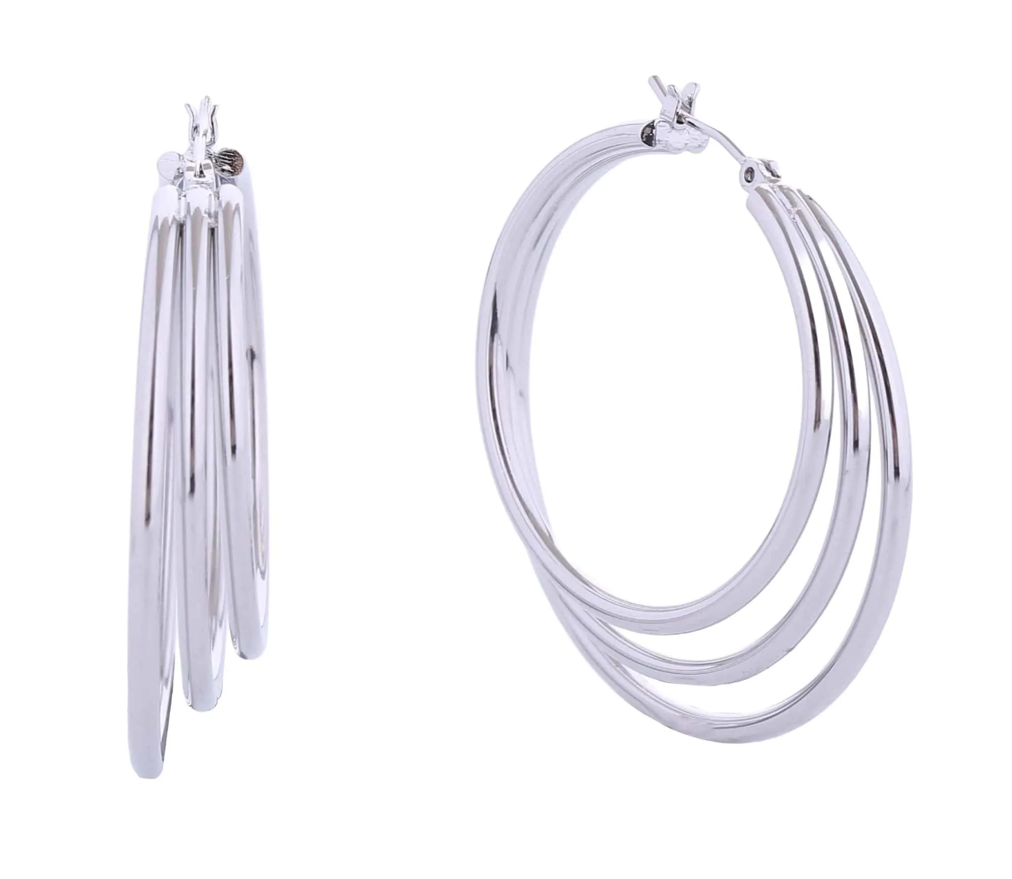 SJE310340 14K Three Layer Hoop Earrings