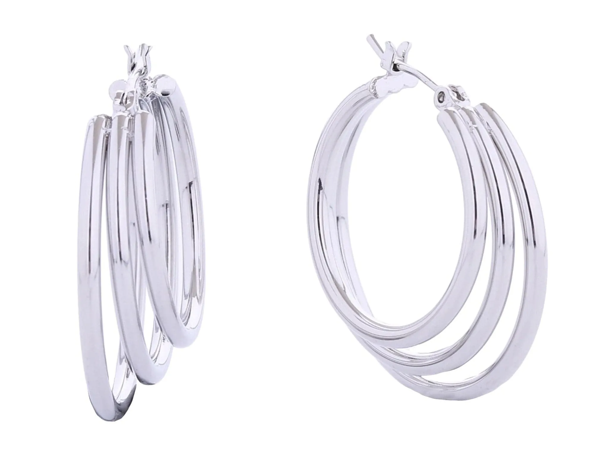 SJE310340 14K Three Layer Hoop Earrings