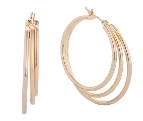 SJE310340 14K Three Layer Hoop Earrings