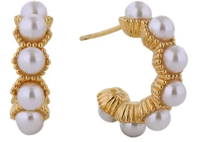 SJE310774 14K Pearl Decor Post Earrings