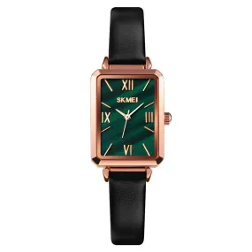 SKMEI 1706 Roman Style Square Female Wristwatch w/ Leather Band