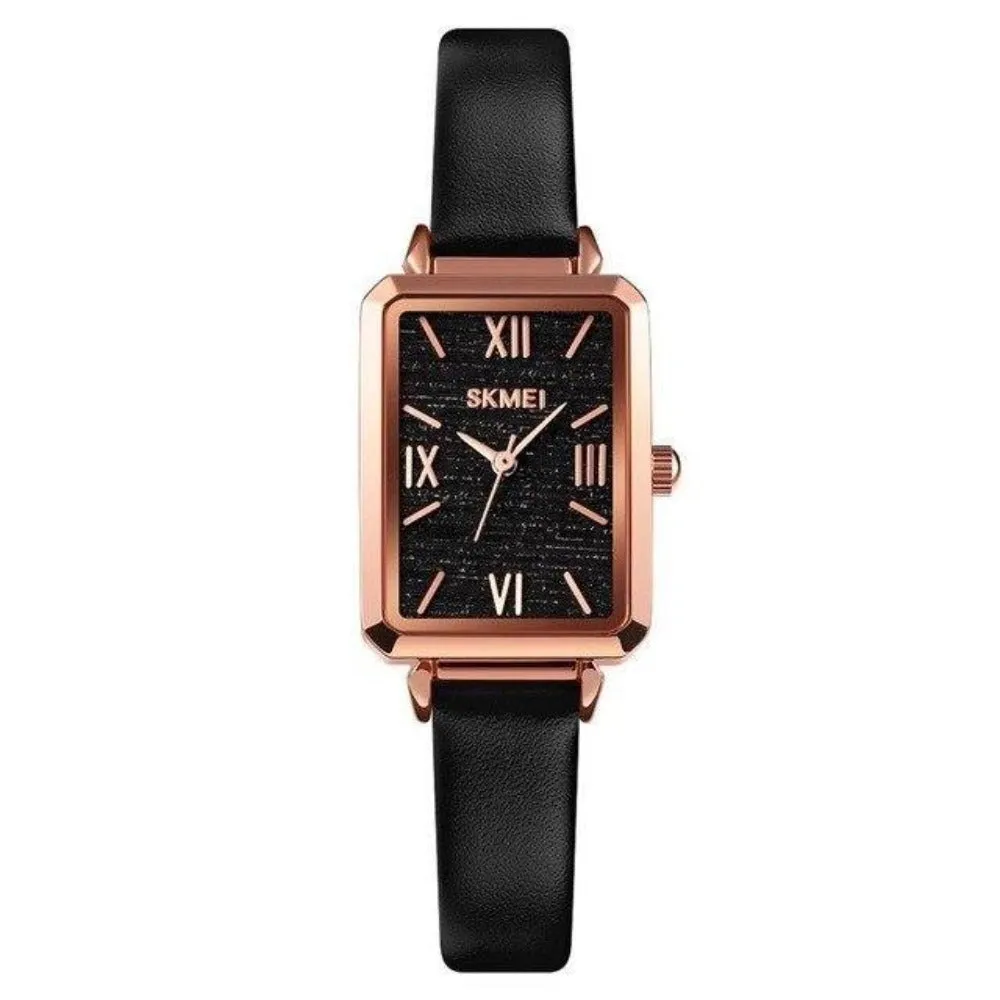 SKMEI 1706 Roman Style Square Female Wristwatch w/ Leather Band