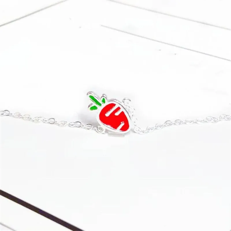 Small Carrot Drop Glue Chain Bracelet