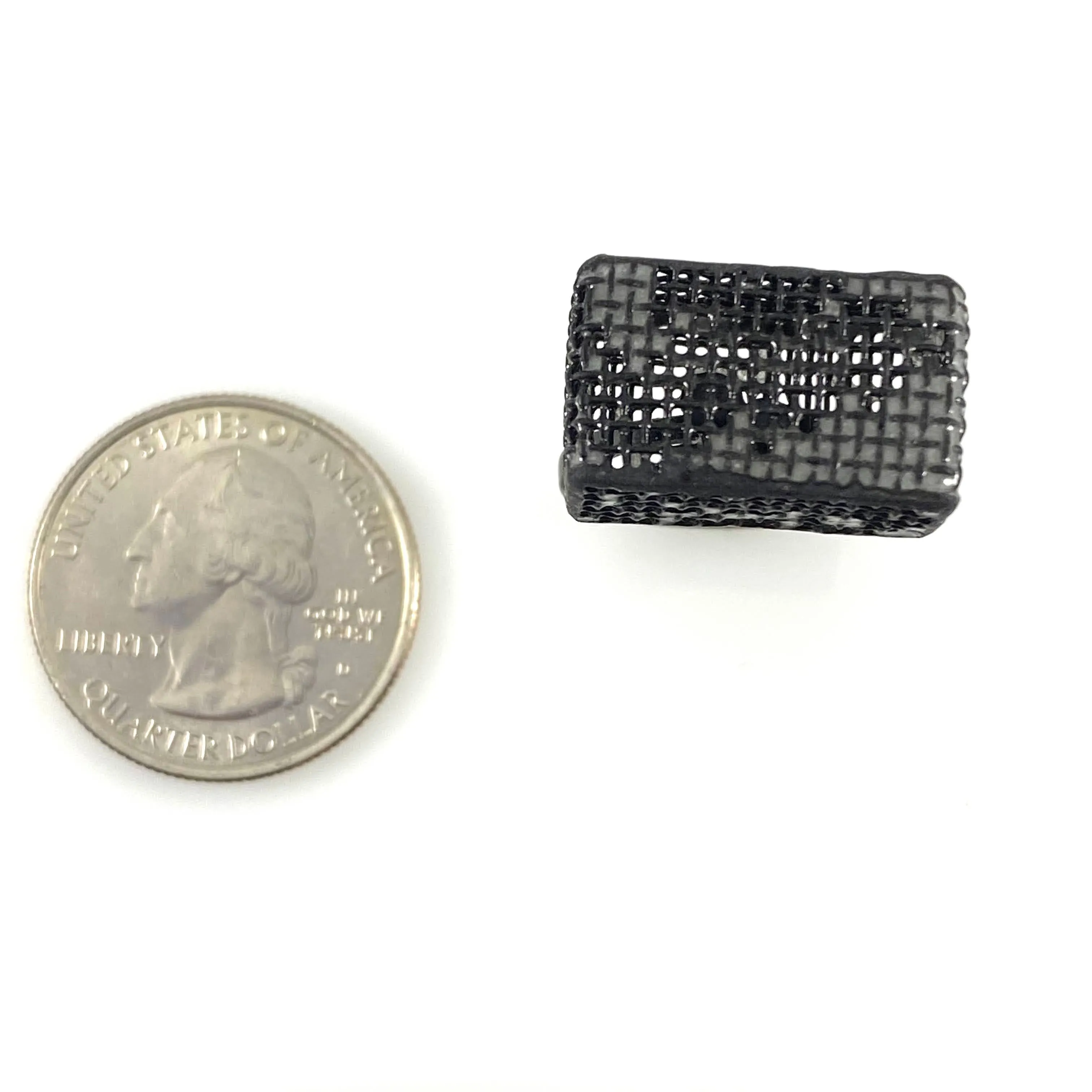 Small Mesh Rectangle Cube Ring