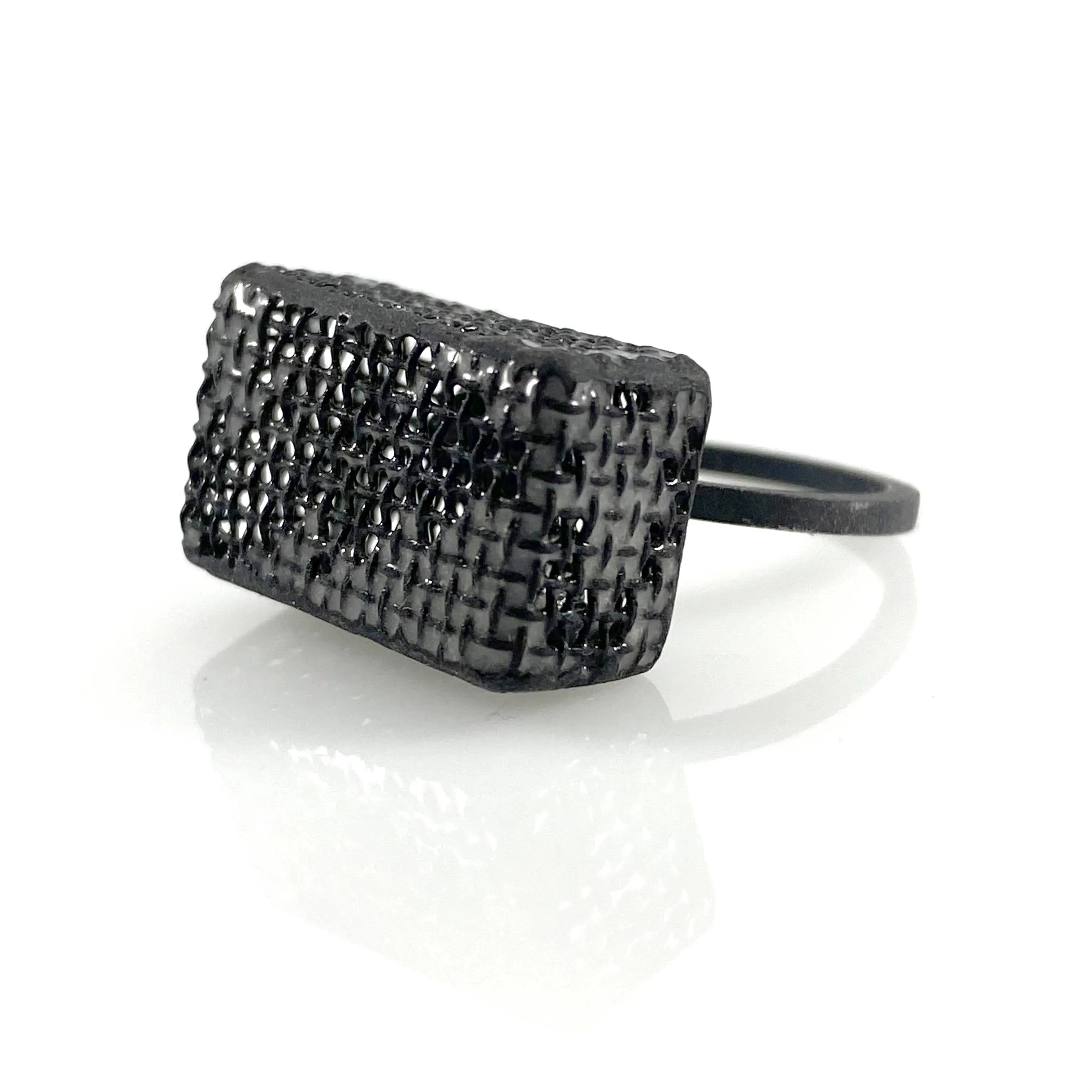 Small Mesh Rectangle Cube Ring