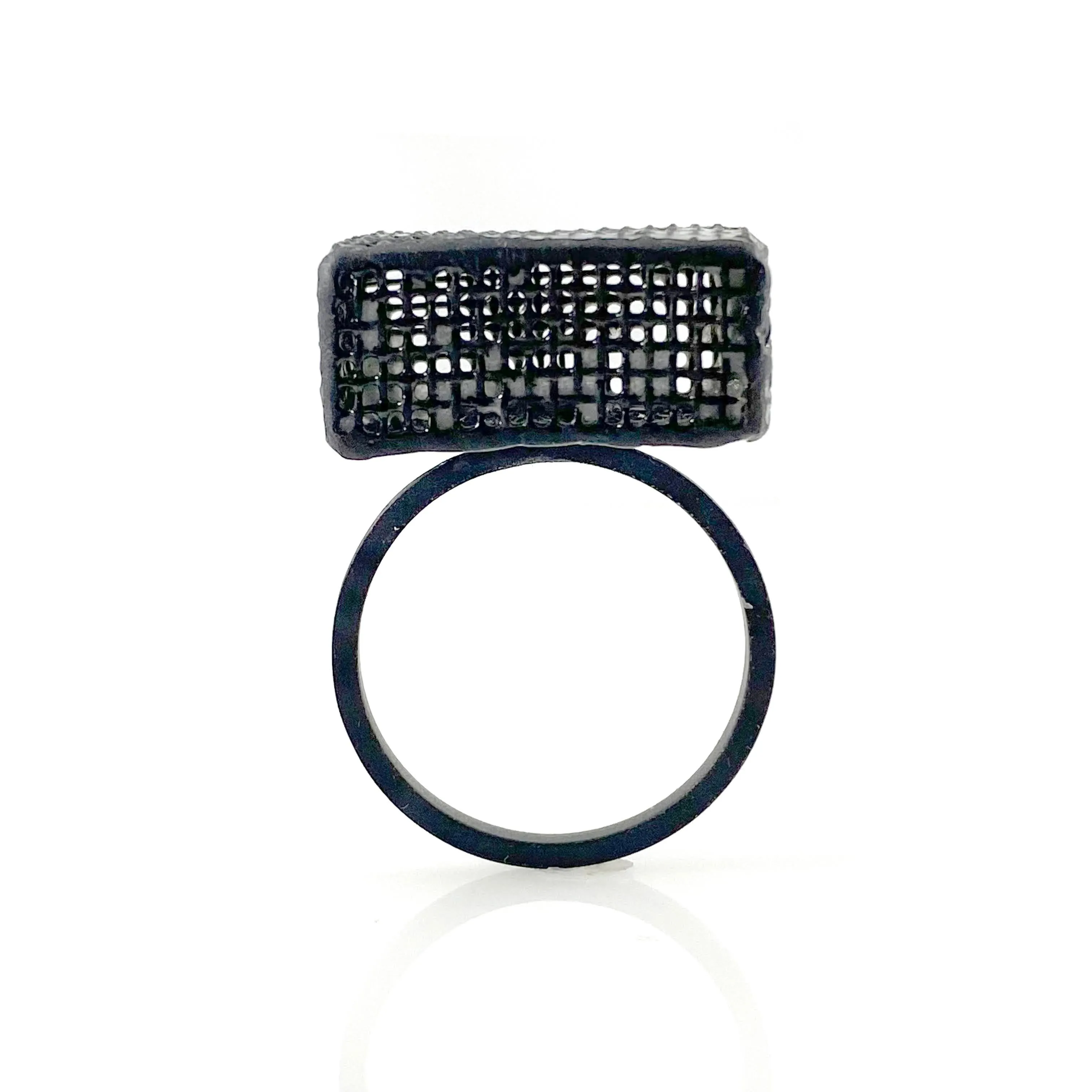 Small Mesh Rectangle Cube Ring