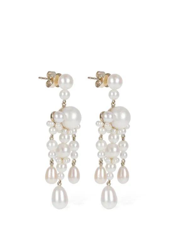 Sophie Bille Brahe   14kt &amp; Pearl Jardin de Perle earrings 