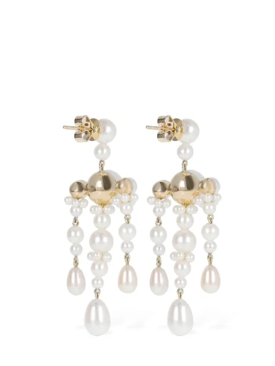 Sophie Bille Brahe   14kt &amp; Pearl Jardin de Perle earrings 